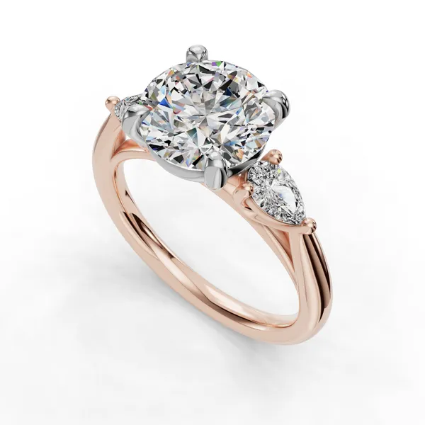 14K Rose Gold Round Engagement Ring Setting SVS Fine Jewelry Oceanside, NY