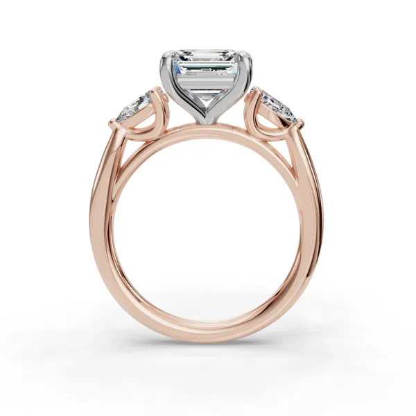 14K Rose Gold Asscher Engagement Ring Setting Image 2 SVS Fine Jewelry Oceanside, NY