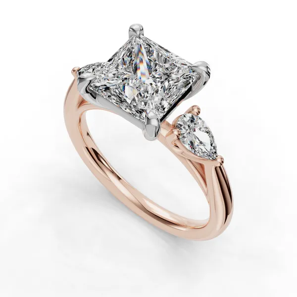 14K Rose Gold Princess Engagement Ring Setting SVS Fine Jewelry Oceanside, NY