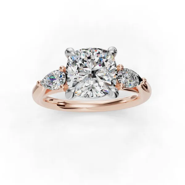 14K Rose Gold Cushion Engagement Ring Setting Image 4 SVS Fine Jewelry Oceanside, NY