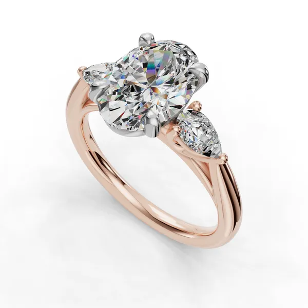 14K Rose Gold Oval Engagement Ring Setting SVS Fine Jewelry Oceanside, NY