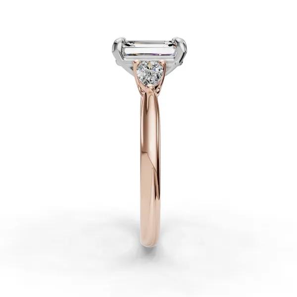 14K Rose Gold Emerald Engagement Ring Setting Image 3 SVS Fine Jewelry Oceanside, NY