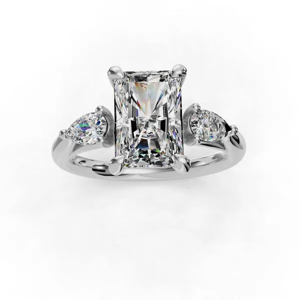 14K White Gold Radiant Engagement Ring Setting Image 4 SVS Fine Jewelry Oceanside, NY