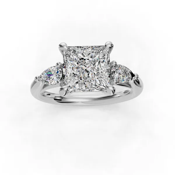14K White Gold Princess Engagement Ring Setting Image 4 SVS Fine Jewelry Oceanside, NY