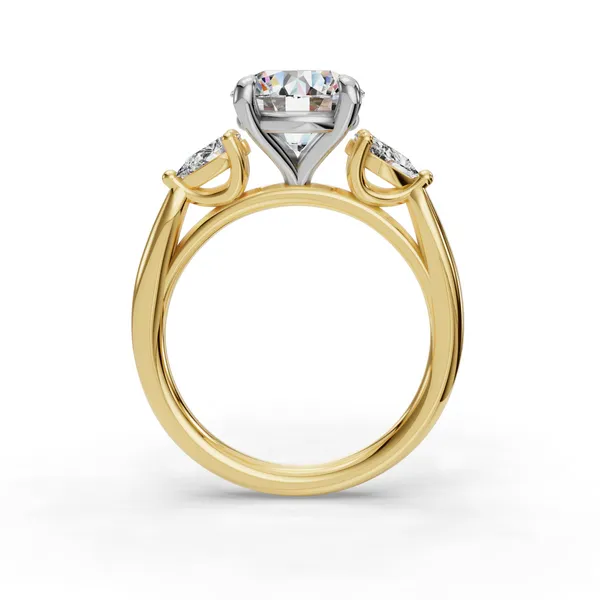 14K Yellow Gold Round Engagement Ring Setting Image 2 SVS Fine Jewelry Oceanside, NY