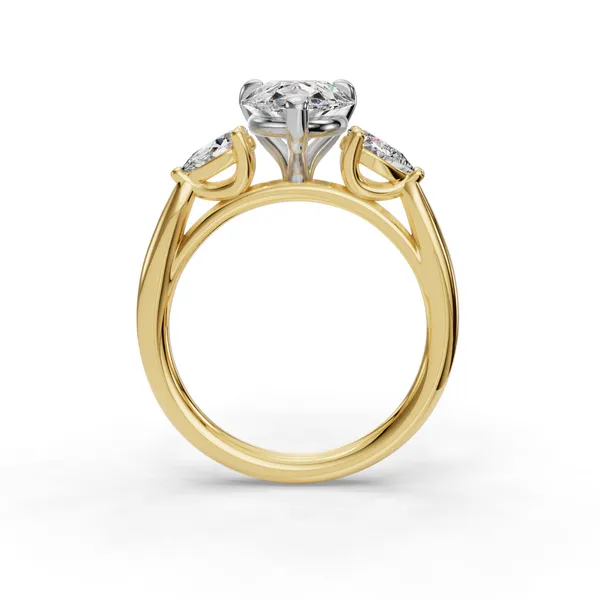 14K Yellow Gold Pear Engagement Ring Setting Image 2 SVS Fine Jewelry Oceanside, NY