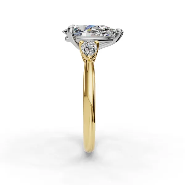14K Yellow Gold Pear Engagement Ring Setting Image 3 SVS Fine Jewelry Oceanside, NY