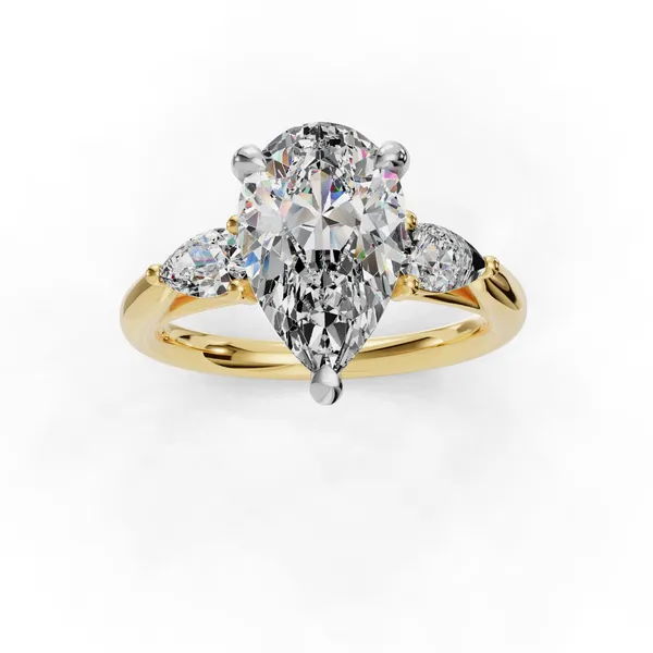 14K Yellow Gold Pear Engagement Ring Setting Image 4 SVS Fine Jewelry Oceanside, NY