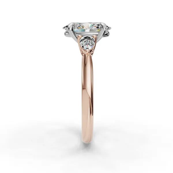 18K Rose Gold Oval Engagement Ring Setting Image 3 SVS Fine Jewelry Oceanside, NY