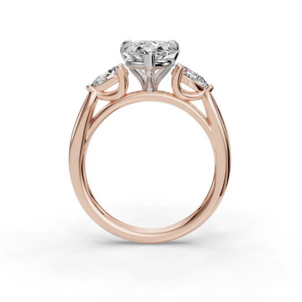 18K Rose Gold Pear Engagement Ring Setting Image 2 SVS Fine Jewelry Oceanside, NY