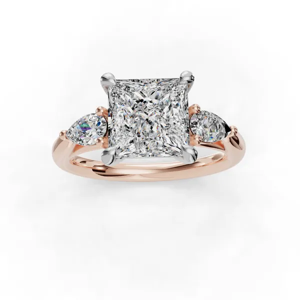 18K Rose Gold Princess Engagement Ring Setting Image 4 SVS Fine Jewelry Oceanside, NY