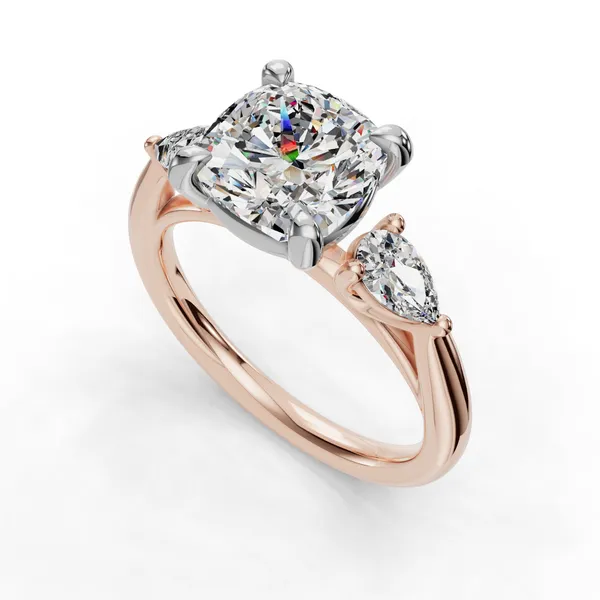 18K Rose Gold Cushion Engagement Ring Setting SVS Fine Jewelry Oceanside, NY