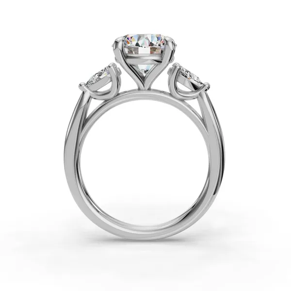 18K White Gold Round Engagement Ring Setting Image 2 SVS Fine Jewelry Oceanside, NY