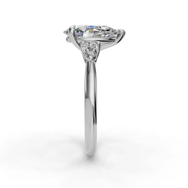 18K White Gold Pear Engagement Ring Setting Image 3 SVS Fine Jewelry Oceanside, NY