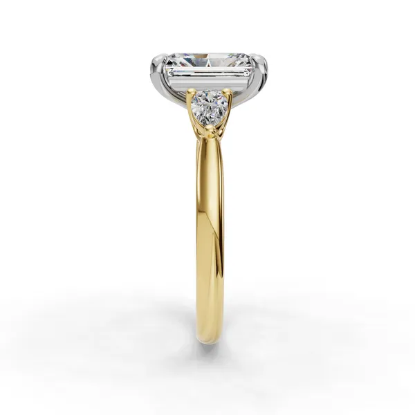 18K Yellow Gold Radiant Engagement Ring Setting Image 3 SVS Fine Jewelry Oceanside, NY