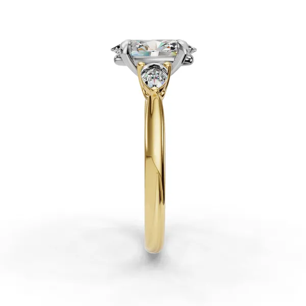 18K Yellow Gold Oval Engagement Ring Setting Image 3 SVS Fine Jewelry Oceanside, NY