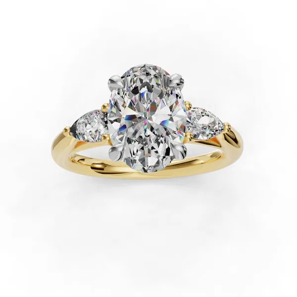 18K Yellow Gold Oval Engagement Ring Setting Image 4 SVS Fine Jewelry Oceanside, NY