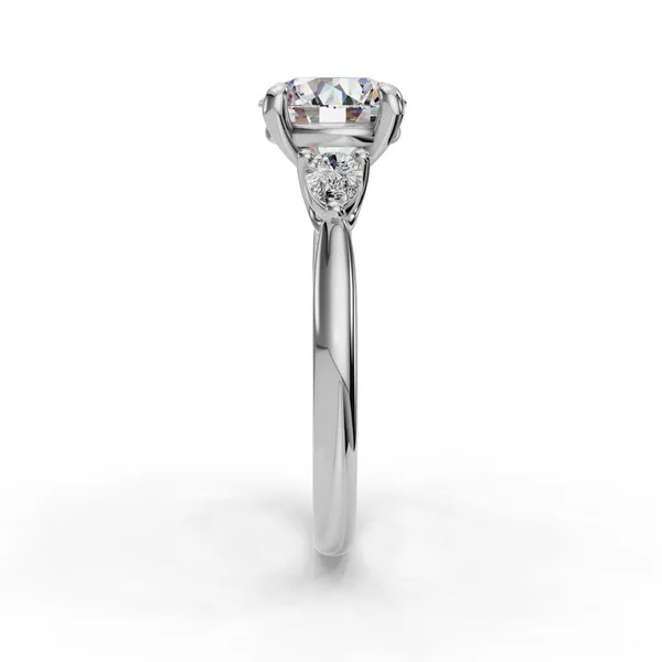 Platinum Round Engagement Ring Setting Image 3 SVS Fine Jewelry Oceanside, NY