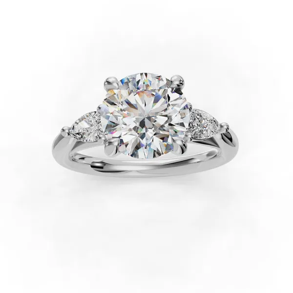 Platinum Round Engagement Ring Setting Image 4 SVS Fine Jewelry Oceanside, NY