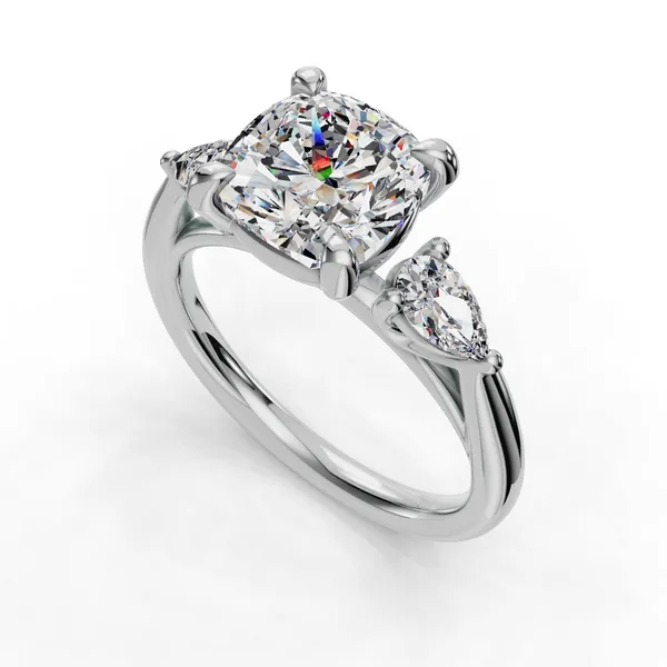 Platinum Cushion Engagement Ring Setting SVS Fine Jewelry Oceanside, NY