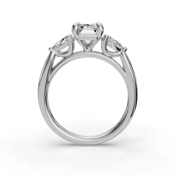 Platinum Emerald Engagement Ring Setting Image 2 SVS Fine Jewelry Oceanside, NY