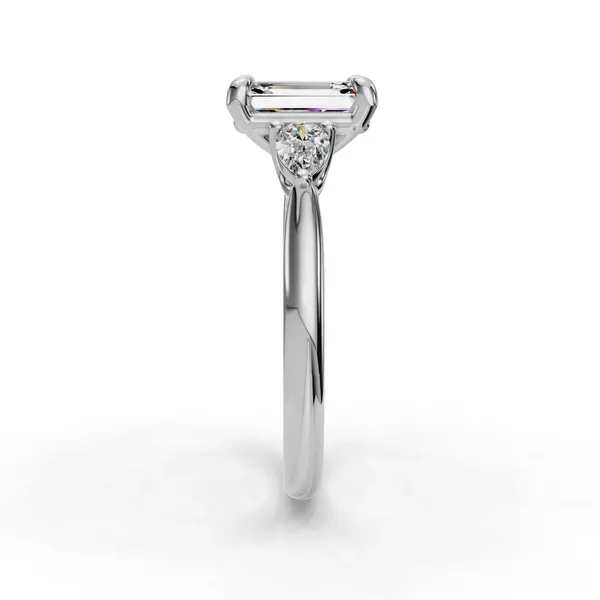 Platinum Emerald Engagement Ring Setting Image 3 SVS Fine Jewelry Oceanside, NY