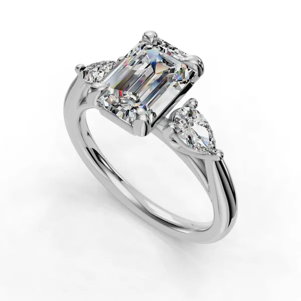 Platinum Emerald Engagement Ring Setting SVS Fine Jewelry Oceanside, NY