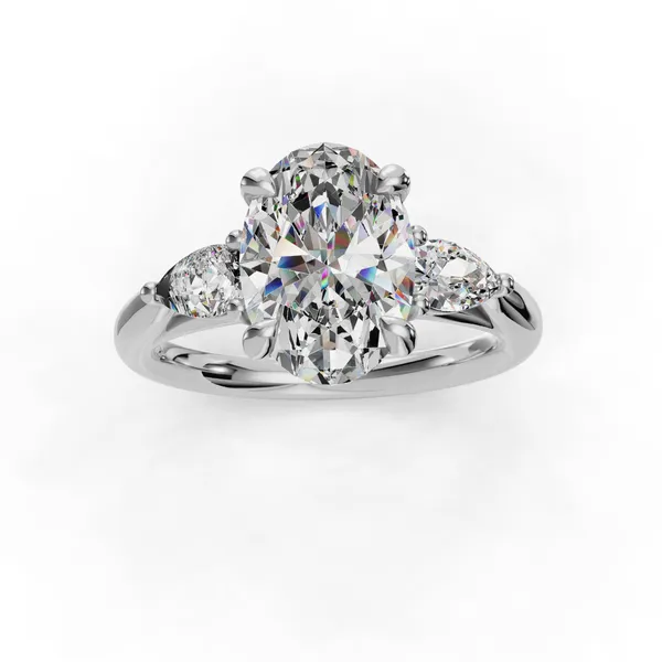 Platinum Oval Engagement Ring Setting Image 4 SVS Fine Jewelry Oceanside, NY