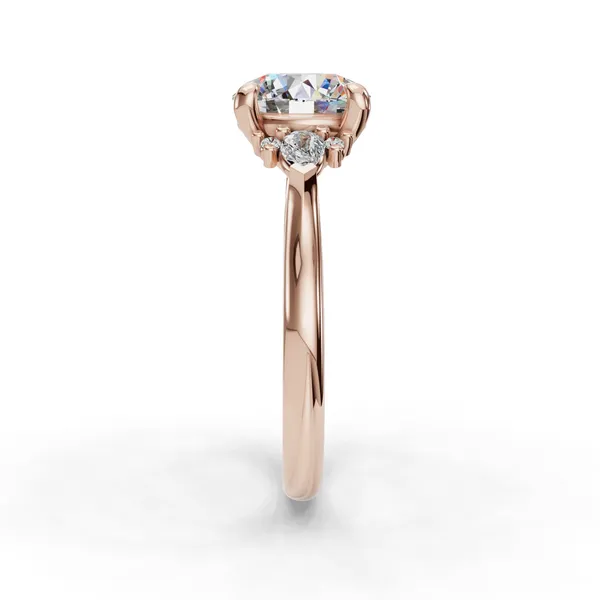 14K Rose Gold Round Engagement Ring Setting Image 3 SVS Fine Jewelry Oceanside, NY