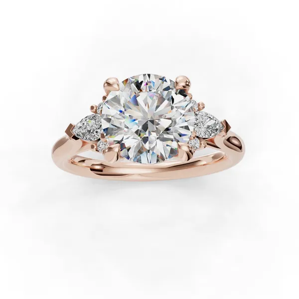 14K Rose Gold Round Engagement Ring Setting Image 4 SVS Fine Jewelry Oceanside, NY