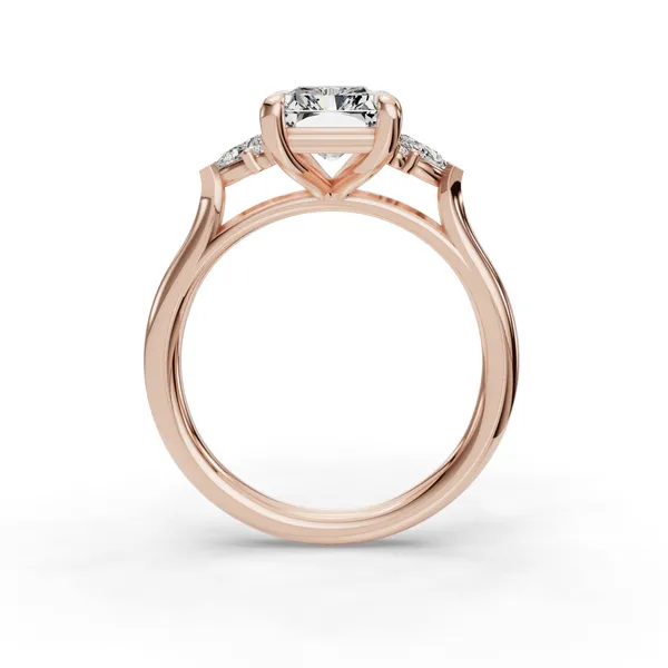 14K Rose Gold Radiant Engagement Ring Setting Image 2 SVS Fine Jewelry Oceanside, NY