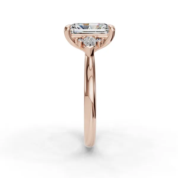 14K Rose Gold Radiant Engagement Ring Setting Image 3 SVS Fine Jewelry Oceanside, NY