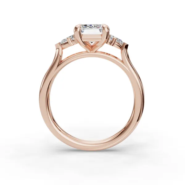 14K Rose Gold Emerald Engagement Ring Setting Image 2 SVS Fine Jewelry Oceanside, NY