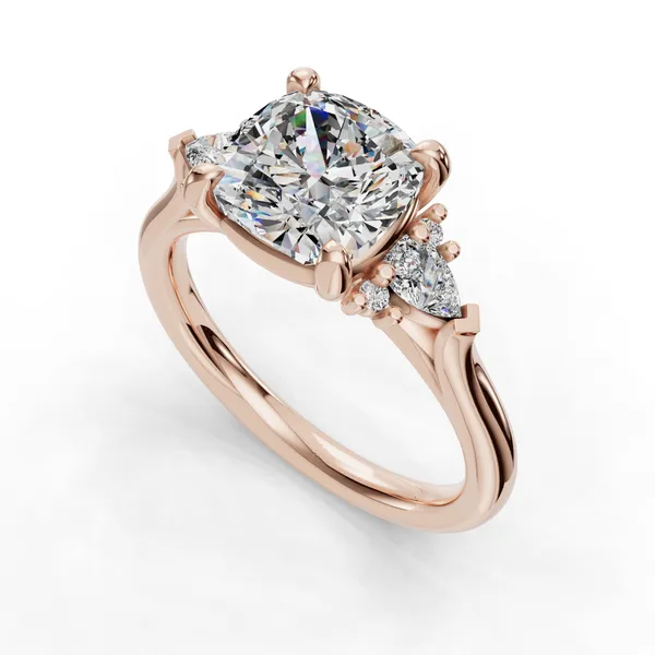 14K Rose Gold Cushion Engagement Ring Setting SVS Fine Jewelry Oceanside, NY