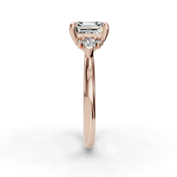 14K Rose Gold Asscher Engagement Ring Setting Image 3 SVS Fine Jewelry Oceanside, NY