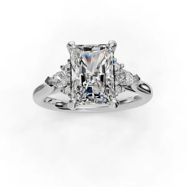 14K White Gold Radiant Engagement Ring Setting Image 4 SVS Fine Jewelry Oceanside, NY