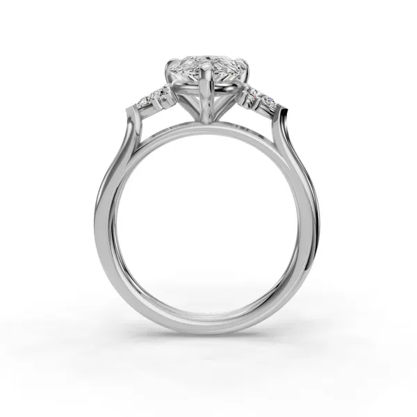 14K White Gold Pear Engagement Ring Setting Image 2 SVS Fine Jewelry Oceanside, NY