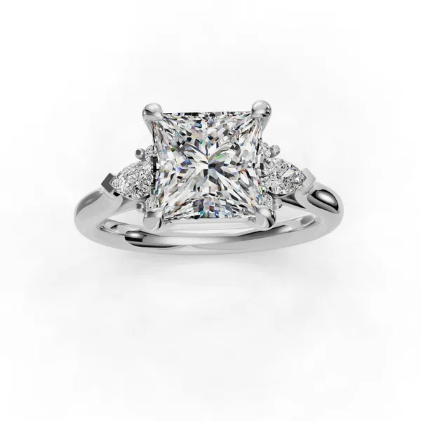 14K White Gold Princess Engagement Ring Setting Image 4 SVS Fine Jewelry Oceanside, NY