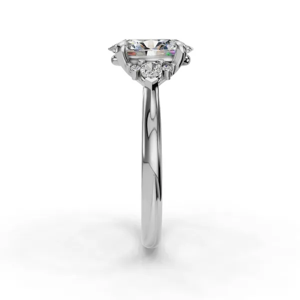 14K White Gold Oval Engagement Ring Setting Image 3 SVS Fine Jewelry Oceanside, NY