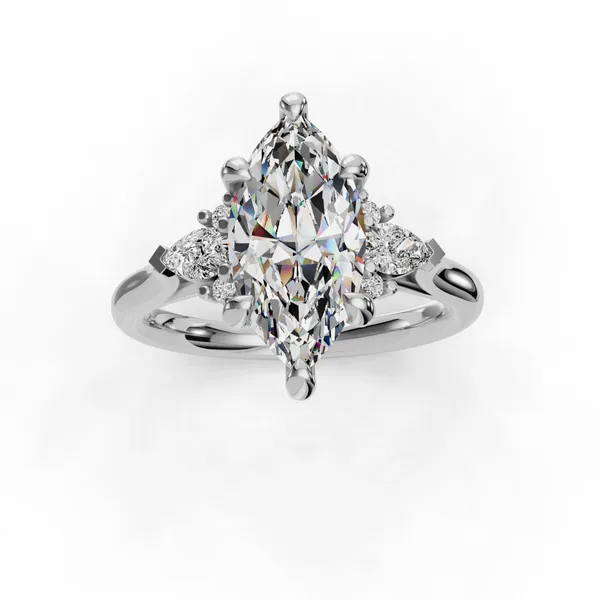 14K White Gold Marquise Engagement Ring Setting Image 4 SVS Fine Jewelry Oceanside, NY