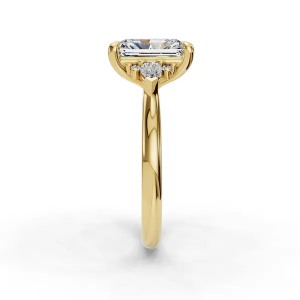 14K Yellow Gold Radiant Engagement Ring Setting Image 3 SVS Fine Jewelry Oceanside, NY