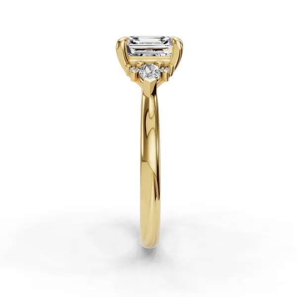 14K Yellow Gold Asscher Engagement Ring Setting Image 3 SVS Fine Jewelry Oceanside, NY