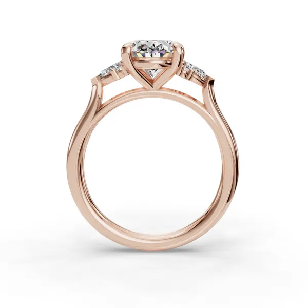 18K Rose Gold Oval Engagement Ring Setting Image 2 SVS Fine Jewelry Oceanside, NY