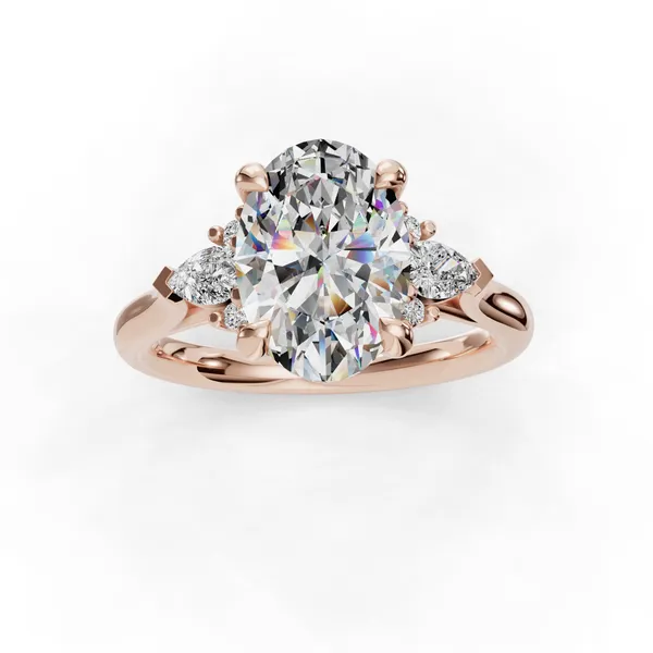 18K Rose Gold Oval Engagement Ring Setting Image 4 SVS Fine Jewelry Oceanside, NY