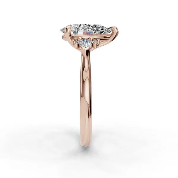 18K Rose Gold Pear Engagement Ring Setting Image 3 SVS Fine Jewelry Oceanside, NY