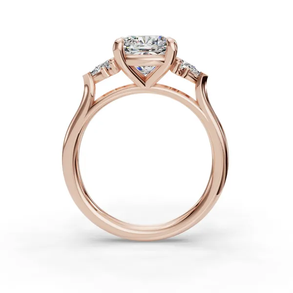 18K Rose Gold Cushion Engagement Ring Setting Image 2 SVS Fine Jewelry Oceanside, NY