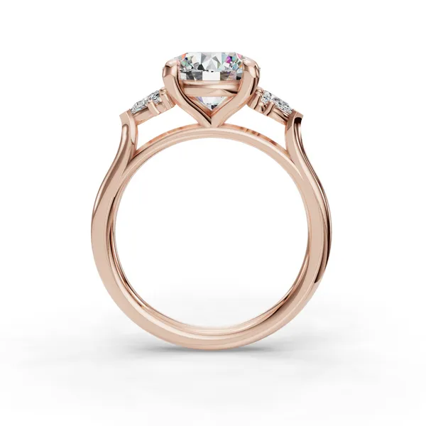 18K Rose Gold Round Engagement Ring Setting Image 2 SVS Fine Jewelry Oceanside, NY