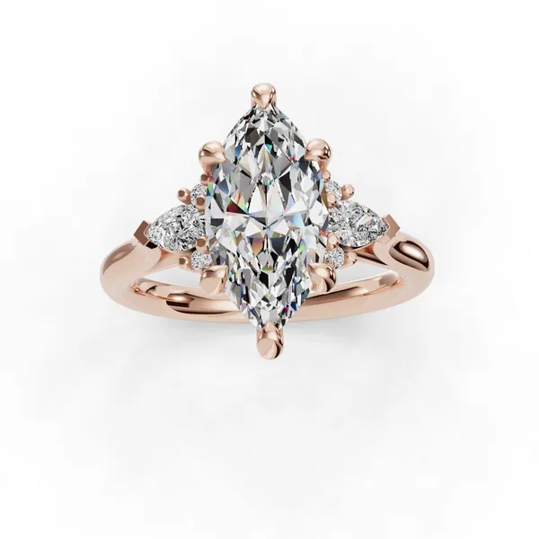 18K Rose Gold Marquise Engagement Ring Setting Image 4 SVS Fine Jewelry Oceanside, NY