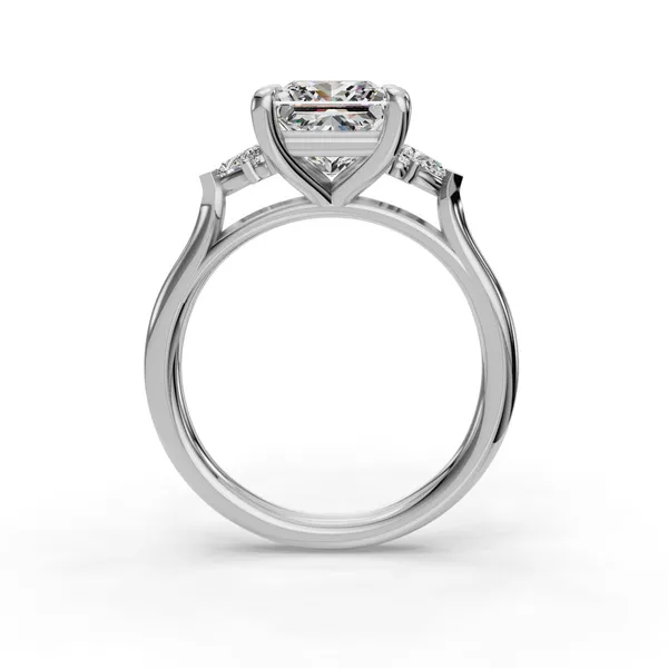 18K White Gold Princess Engagement Ring Setting Image 2 SVS Fine Jewelry Oceanside, NY