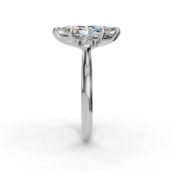 18K White Gold Marquise Engagement Ring Setting Image 3 SVS Fine Jewelry Oceanside, NY